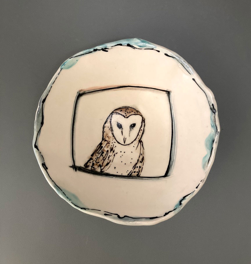 Small Bowl with Barn Owl